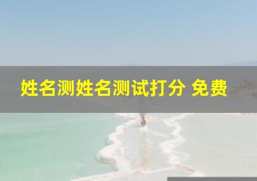 姓名测姓名测试打分 免费